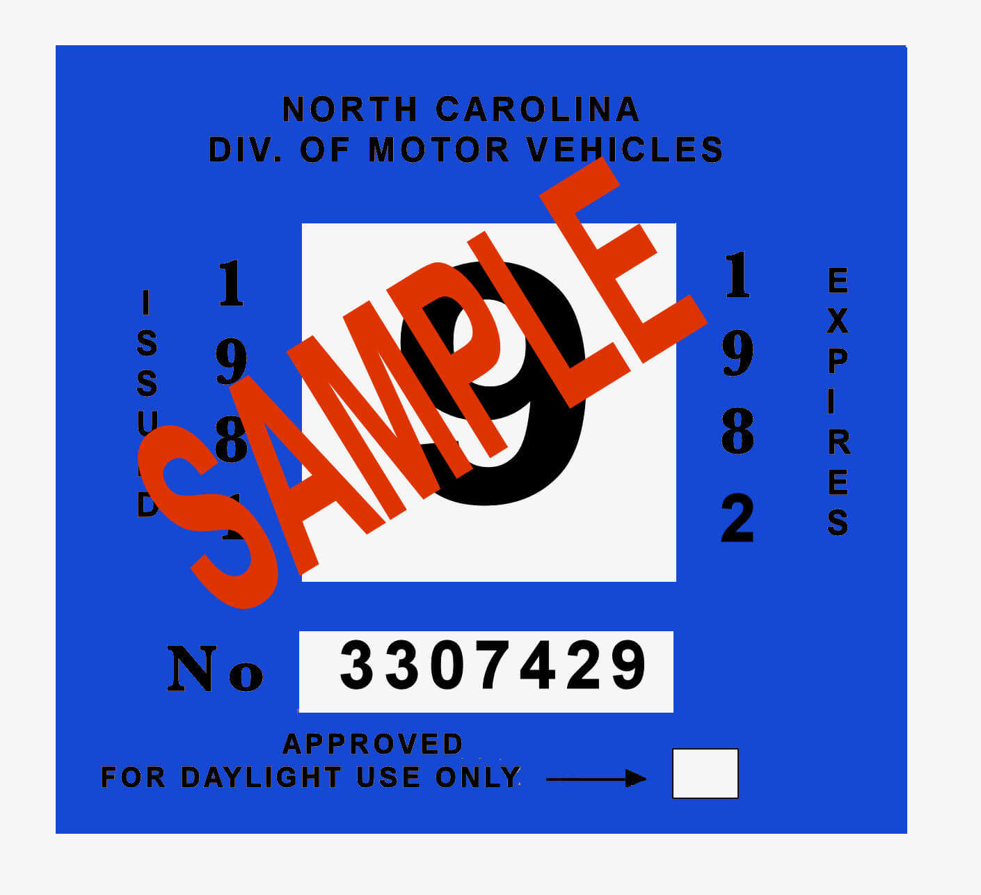 Modal Additional Images for 1981-82 North Carolina INSPECTION Sticker